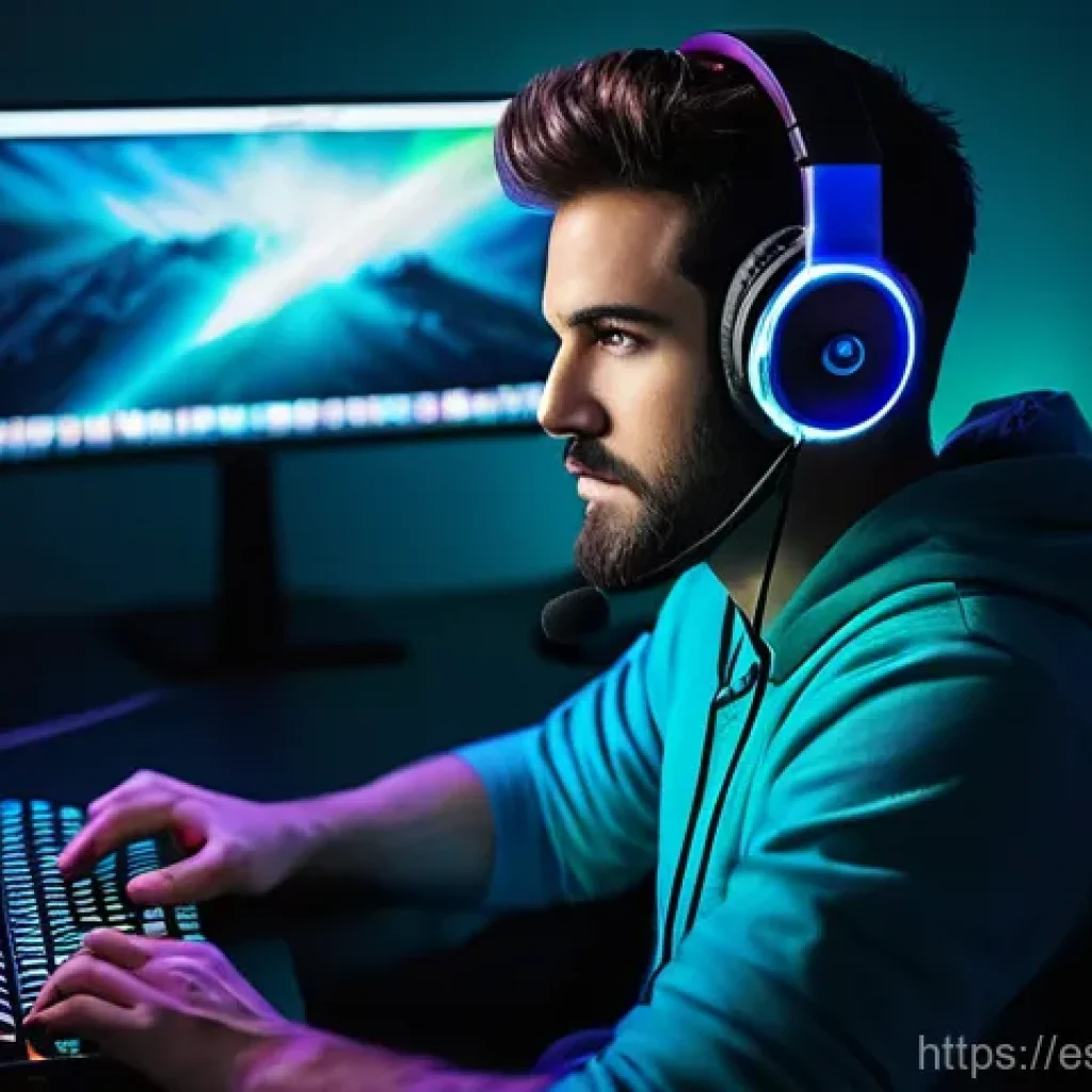공간음향 디자인의 글로벌 사례 - **Immersive Gaming Experience:**
"A male gamer, approximately 25-30 years old, with intense focu...
