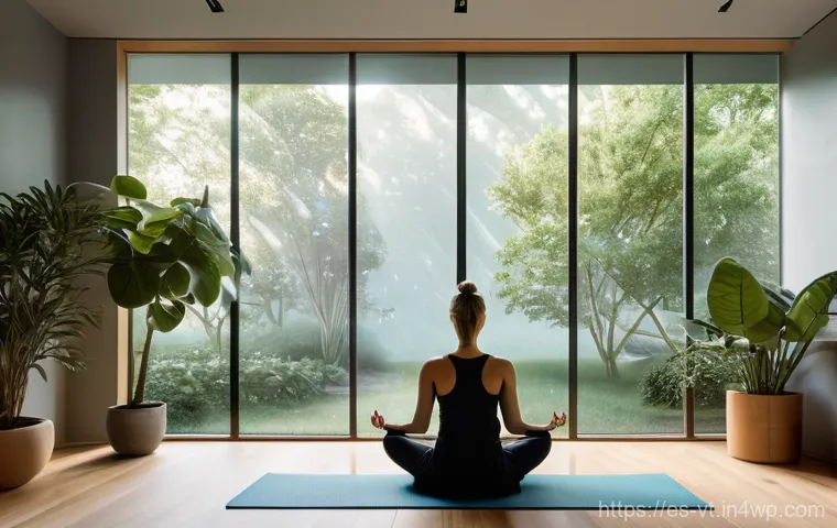 공간음향 디자인의 글로벌 사례 - **Home Cinema Spatial Audio Enchantment:**
    "A cozy, modern living room at dusk, illuminated by s...