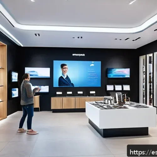 Home 30 공간음향 디자인과 소비자 행동의 관계 - A modern upscale retail store interior in Spain featuring immersive 3D spatial sound technology, wit...
