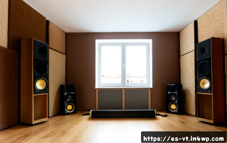 Home 17 공간음향 디자인의 지속 가능성 고려 - Photorealistic sustainable spatial audio design studio in Madrid, a sound engineer adjusting compact...